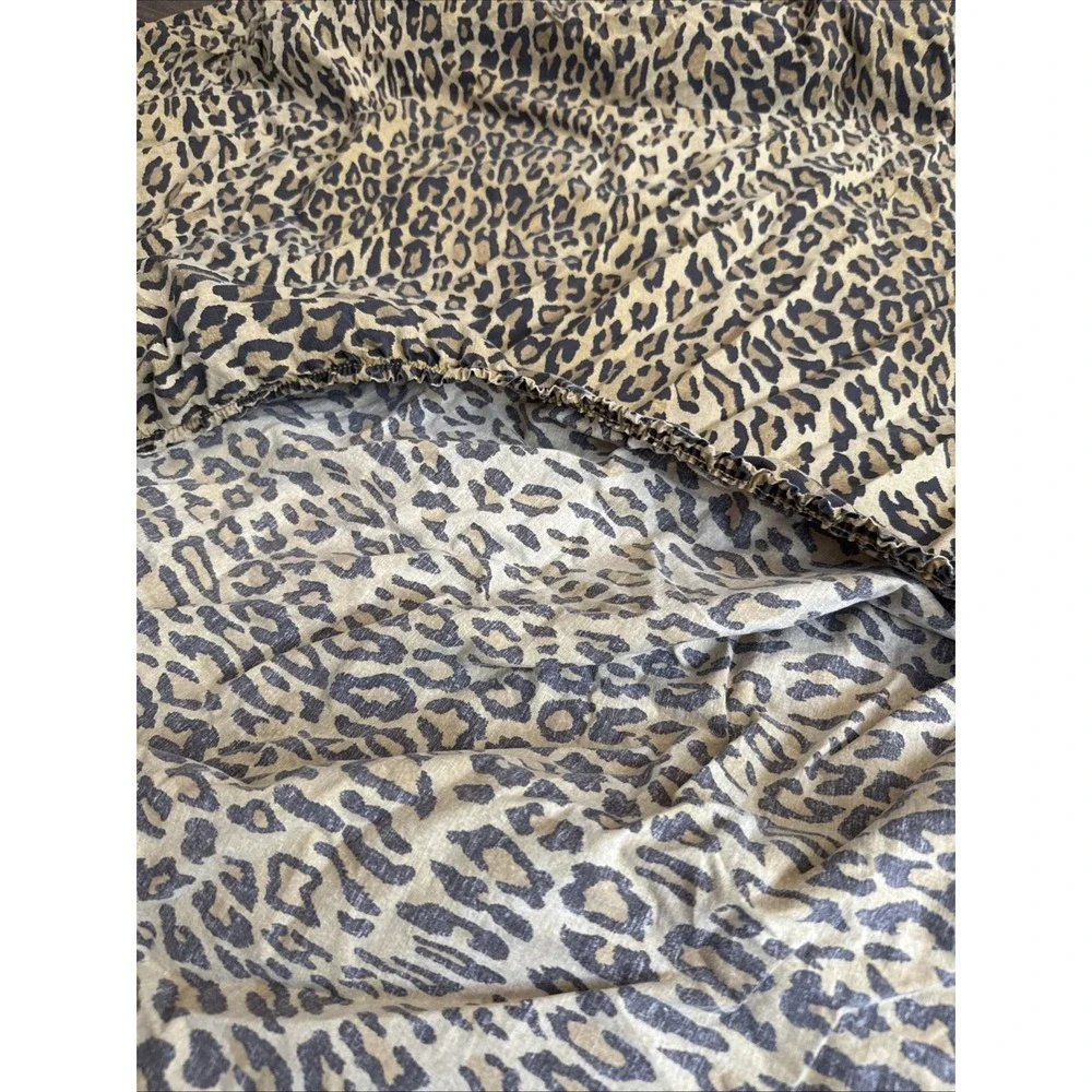 Ralph Lauren Aragon Leopard Print Twin Fitted Sheet Made in USA Fabric Use